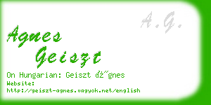 agnes geiszt business card